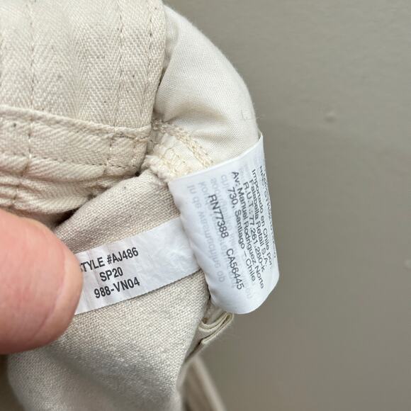 MADEWELL Camp Pants Trousers Ankle Natural Seeded Herringbone Cream Sz XL {EE45} - Picture 9 of 9